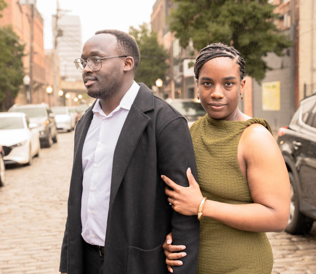 Cinematic engagement session by Lacelight Studios on Morris Ave in Birmingham, AL