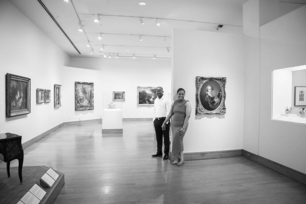 Cinematic engagement session by Lacelight Studios at Birmingham Museum of Art