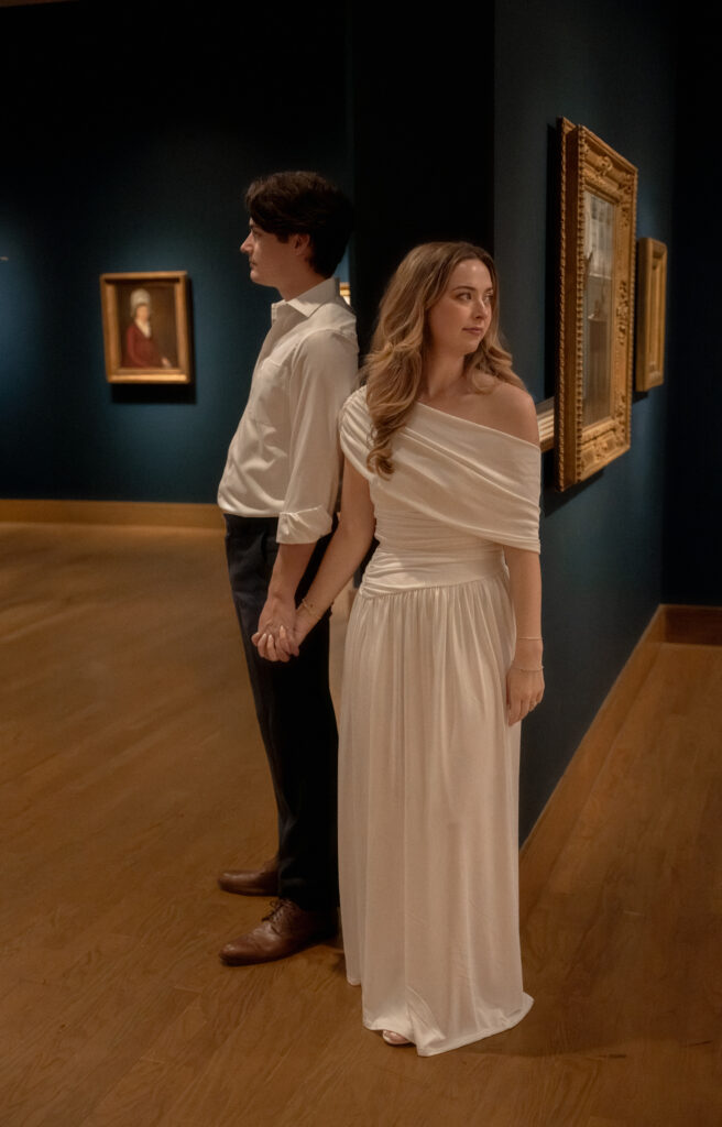 Cinematic engagement session by Lacelight Studios at Birmingham Museum of Art