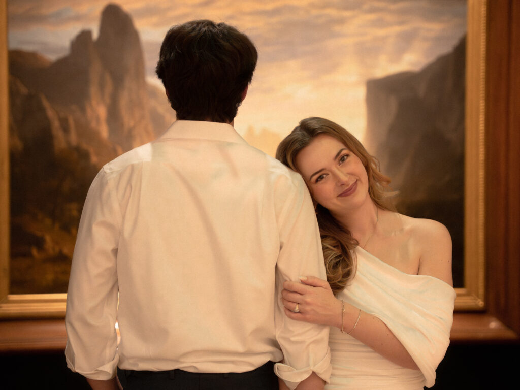 Cinematic engagement session by Lacelight Studios at Birmingham Museum of Art