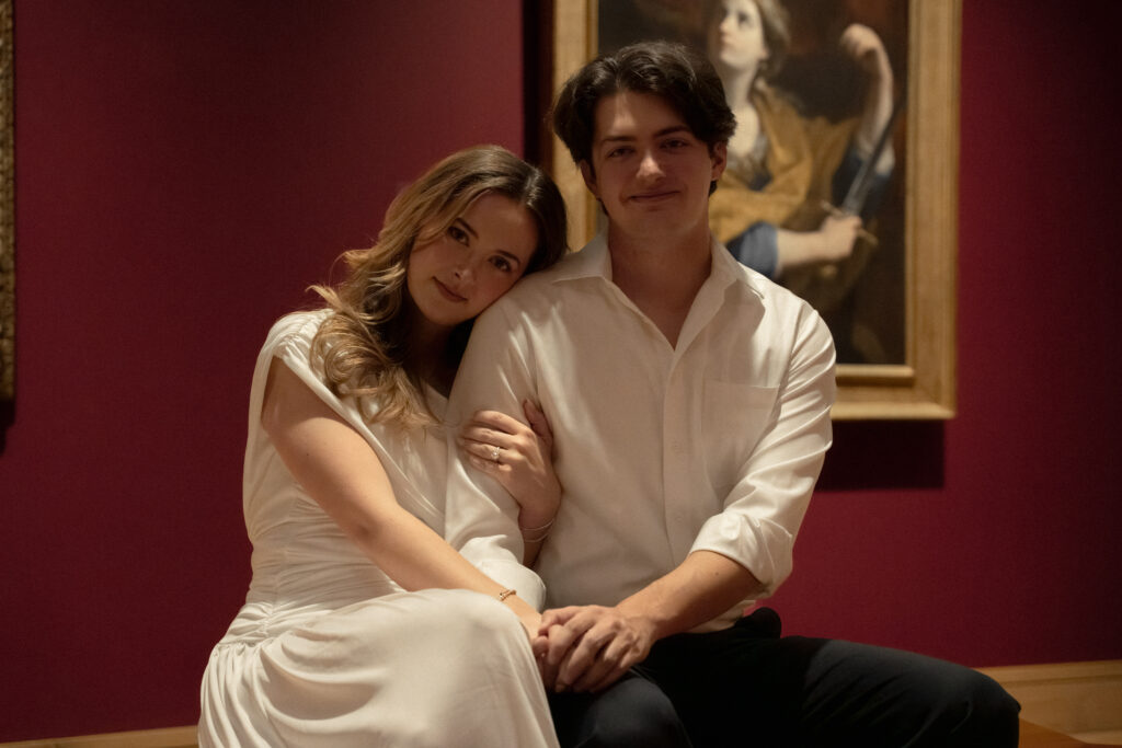 Cinematic engagement session by Lacelight Studios at Birmingham Museum of Art