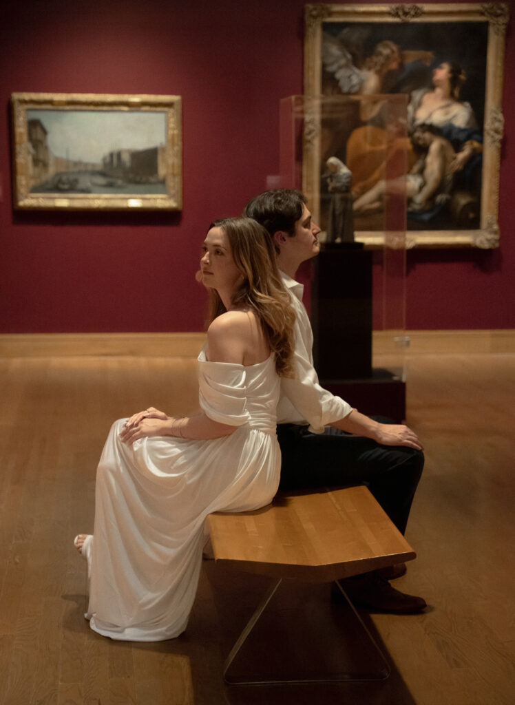 Cinematic engagement session by Lacelight Studios at Birmingham Museum of Art